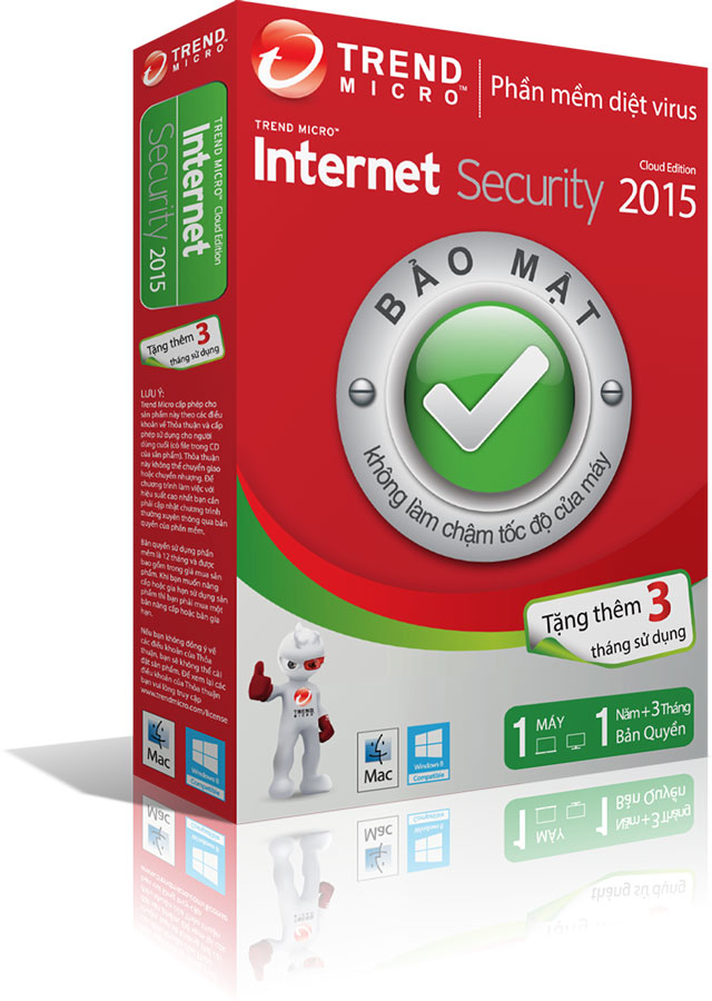Tặng 03 tháng khi mua sản phẩm Advanced Protection của Trend Micro Internet Security 2015